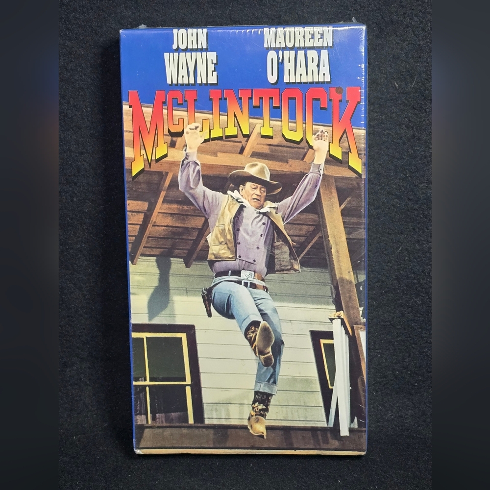 McLintock! VHS Featuring John Wayne & Maureen O'Hara - Blue Artwork